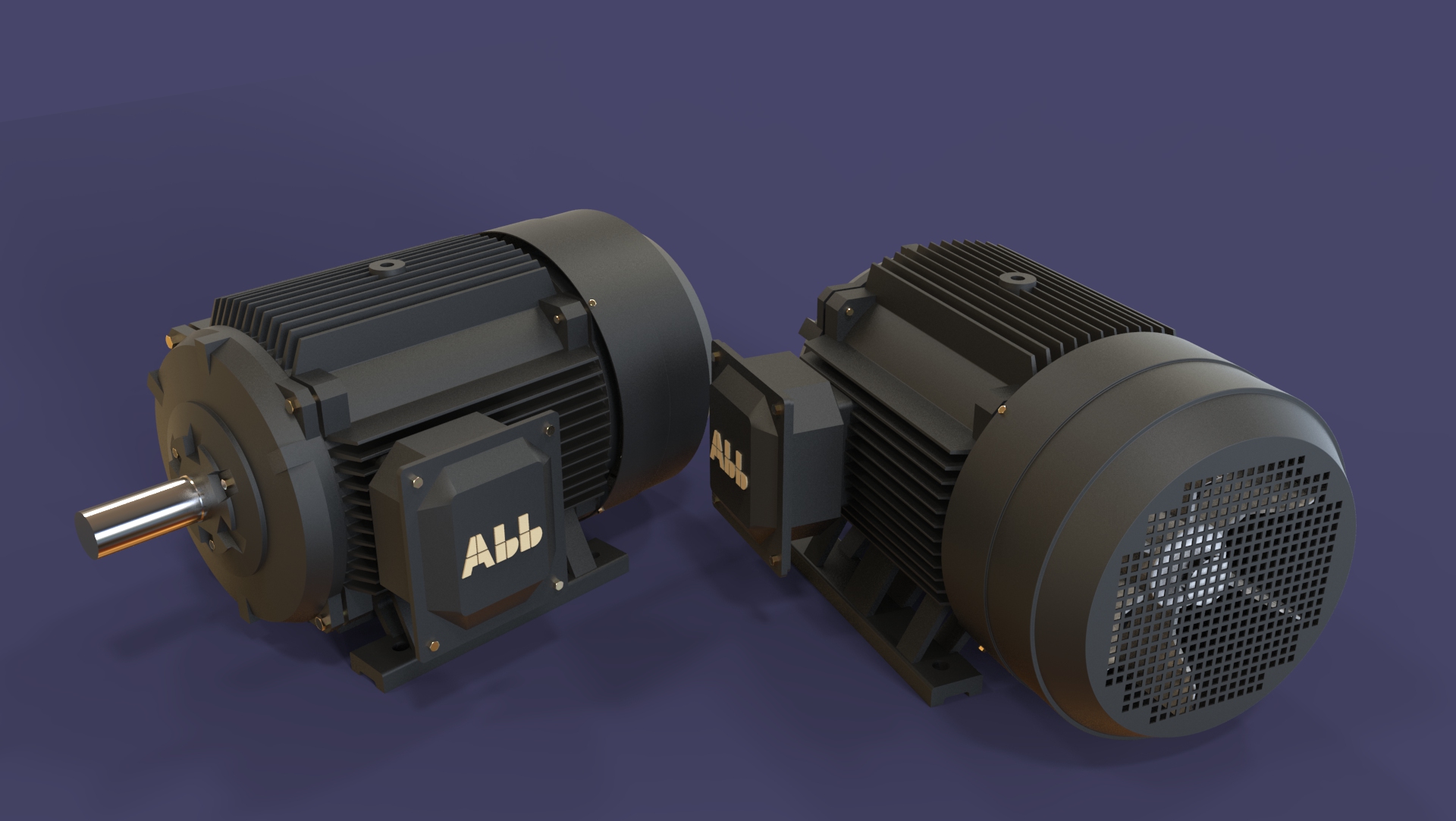 Abb型40kW电机，端子在右侧